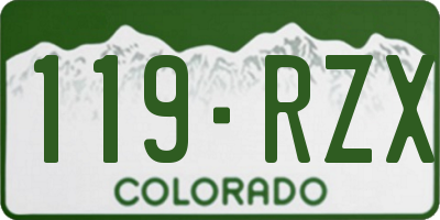 CO license plate 119RZX
