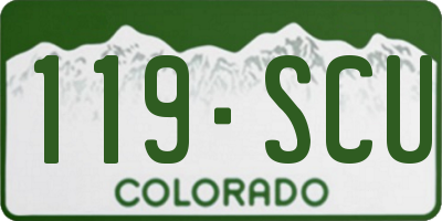 CO license plate 119SCU