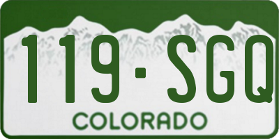 CO license plate 119SGQ