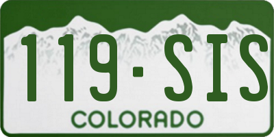 CO license plate 119SIS