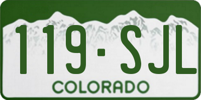 CO license plate 119SJL