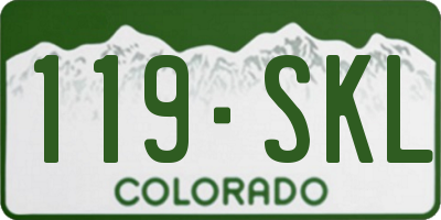 CO license plate 119SKL