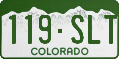 CO license plate 119SLT