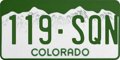 CO license plate 119SQN