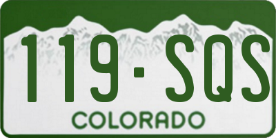 CO license plate 119SQS