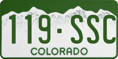 CO license plate 119SSC