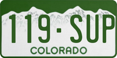CO license plate 119SUP