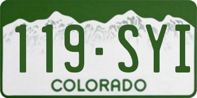 CO license plate 119SYI
