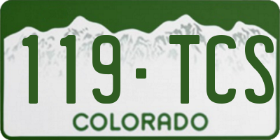 CO license plate 119TCS