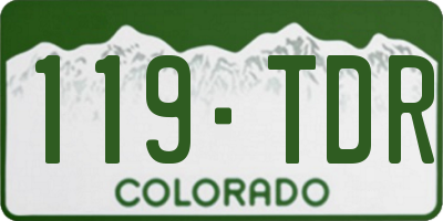 CO license plate 119TDR