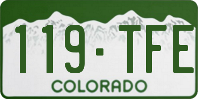 CO license plate 119TFE
