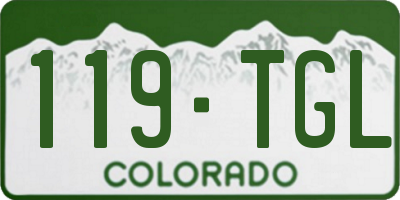 CO license plate 119TGL