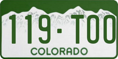 CO license plate 119TOO