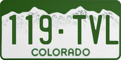 CO license plate 119TVL