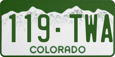 CO license plate 119TWA