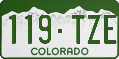 CO license plate 119TZE