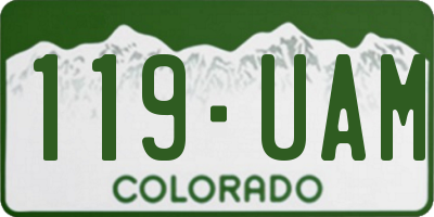 CO license plate 119UAM