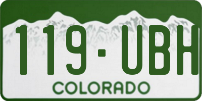 CO license plate 119UBH