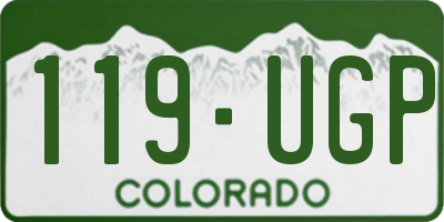 CO license plate 119UGP