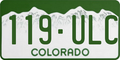 CO license plate 119ULC