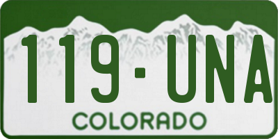 CO license plate 119UNA