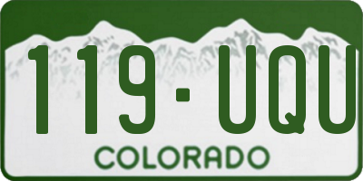 CO license plate 119UQU