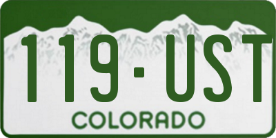 CO license plate 119UST