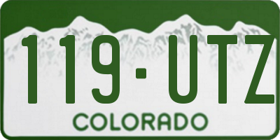 CO license plate 119UTZ