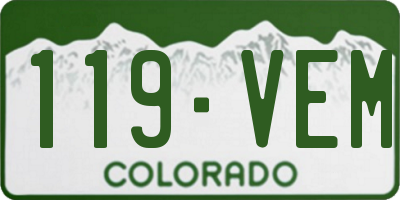CO license plate 119VEM