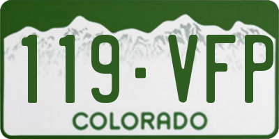 CO license plate 119VFP