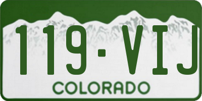 CO license plate 119VIJ