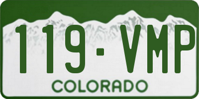 CO license plate 119VMP