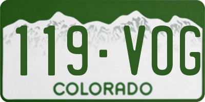 CO license plate 119VOG