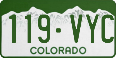 CO license plate 119VYC