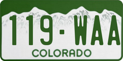 CO license plate 119WAA