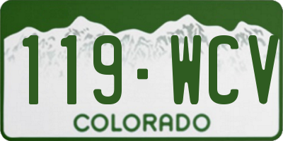 CO license plate 119WCV