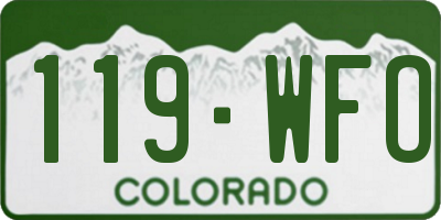 CO license plate 119WFO