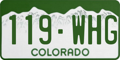 CO license plate 119WHG