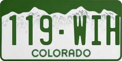 CO license plate 119WIH