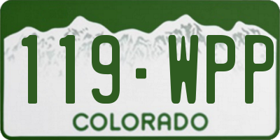 CO license plate 119WPP