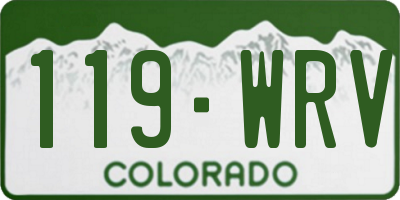 CO license plate 119WRV