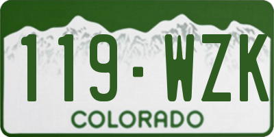 CO license plate 119WZK
