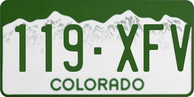 CO license plate 119XFV