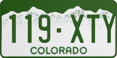 CO license plate 119XTY