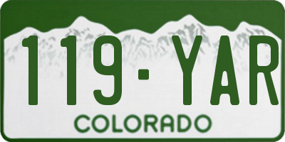 CO license plate 119YAR