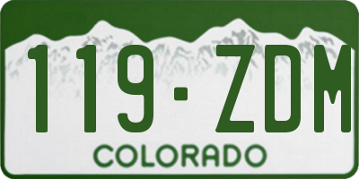 CO license plate 119ZDM