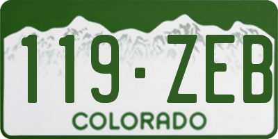 CO license plate 119ZEB