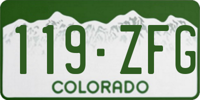 CO license plate 119ZFG