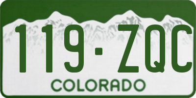 CO license plate 119ZQC
