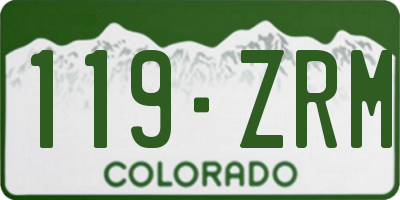 CO license plate 119ZRM
